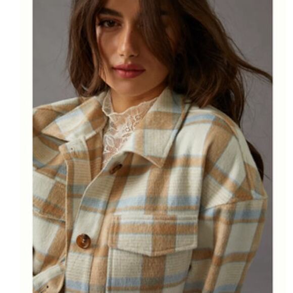 Anthropologie Avec Les Fillies Boxy Plaid Shacket XL - Picture 4 of 10
